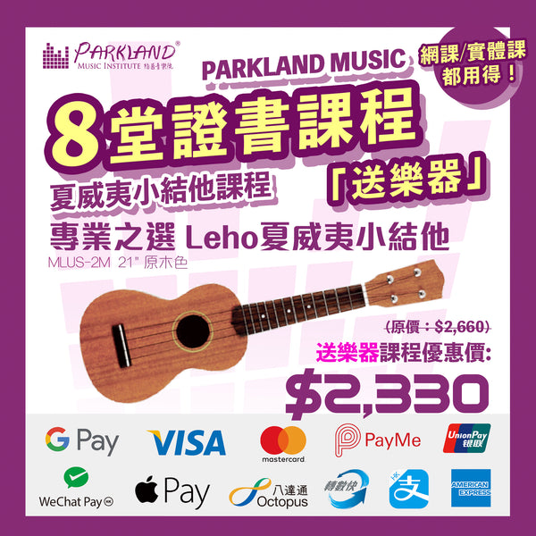 夏威夷小結他證書課程|送Ukulele|最快一個月取得證書