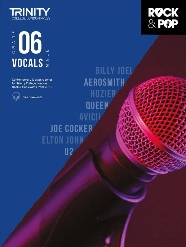 Trinity Rock and Pop from 2018 Vocals Grade 6 Male Voice with Audio Online