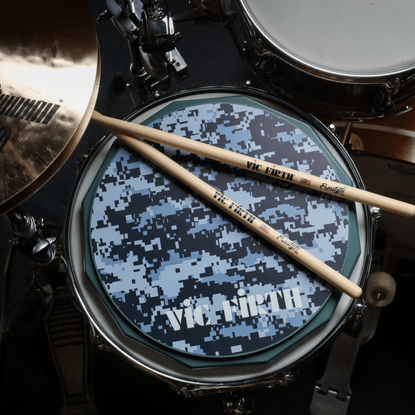 Vic Firth 6 英吋 練習鼓墊 (電腦迷彩) I  Vic Firth 6 Inch Single Sided Practice Pad (Digital Camo / VF Logo) for Drummers